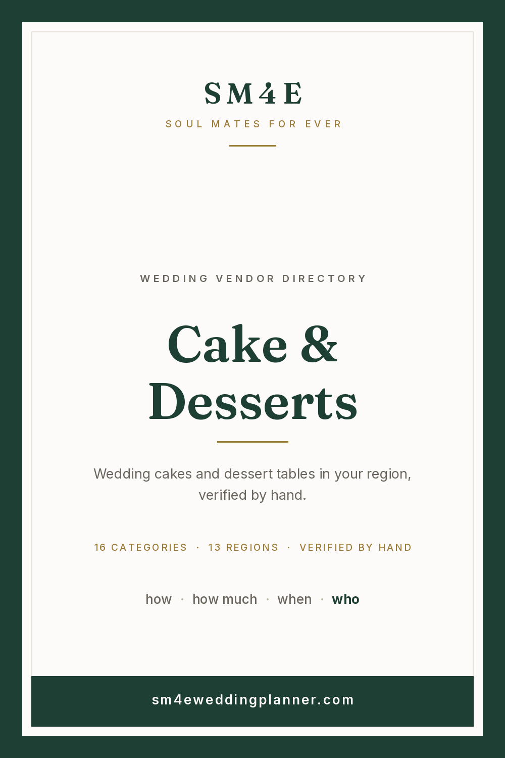 Cake & Desserts in Baltimore & Annapolis — SM4E card