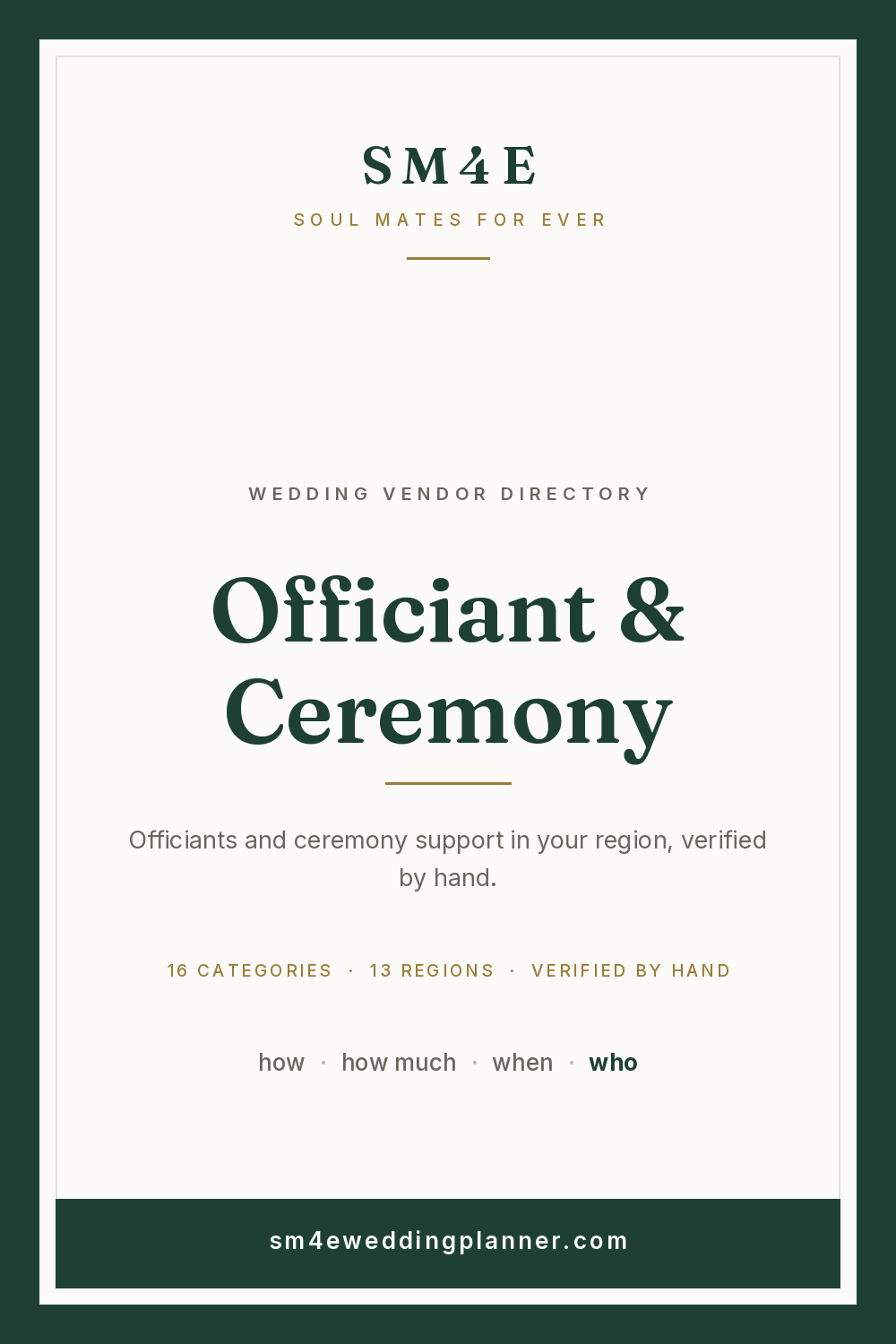 Officiant & Ceremony in Cape Cod & the Islands — SM4E card