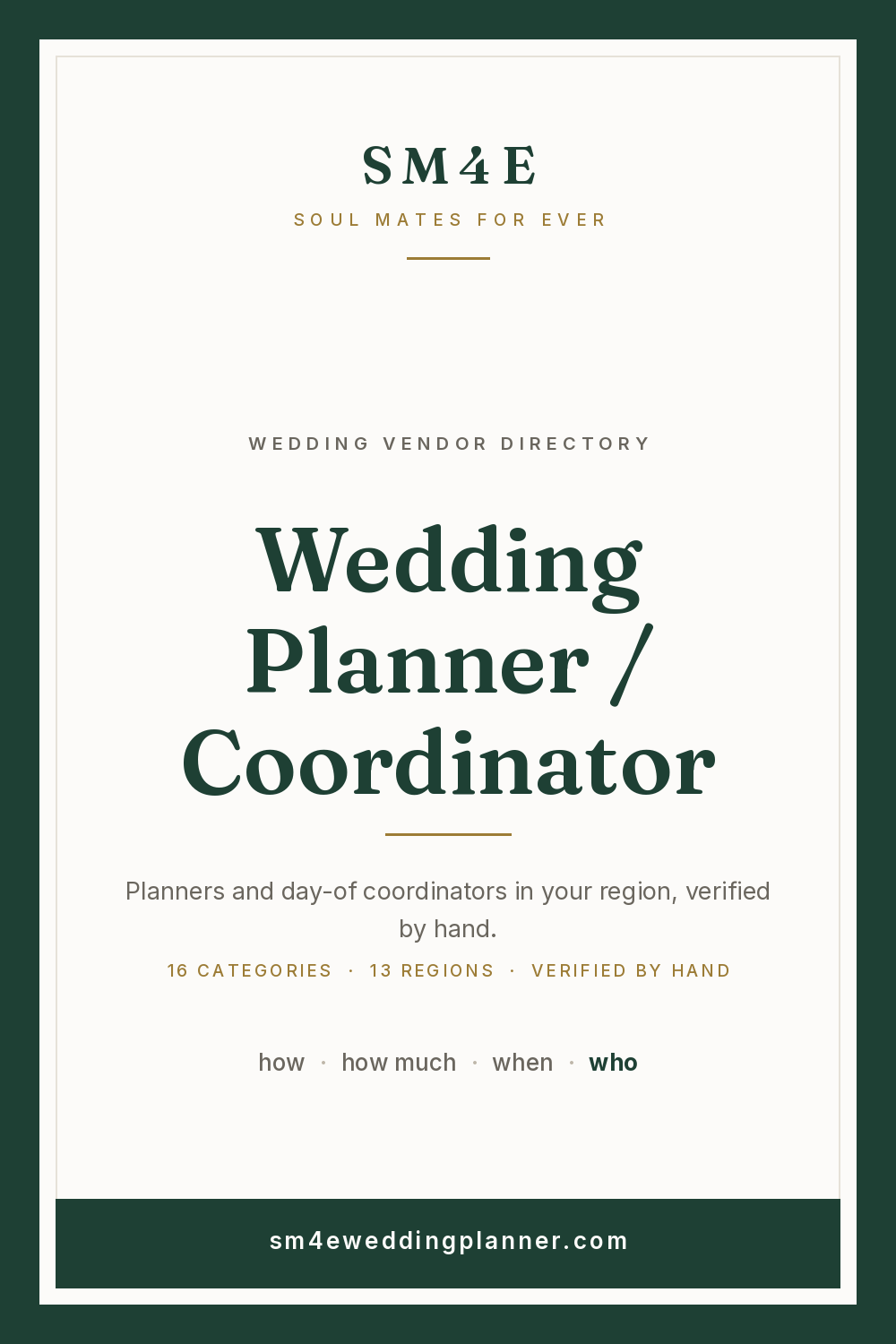 Wedding Planner / Coordinator in Tucson — SM4E card